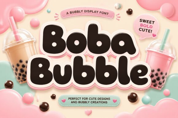 Boba Bubble: Crafting Joyful Branding with a Modern Display Font