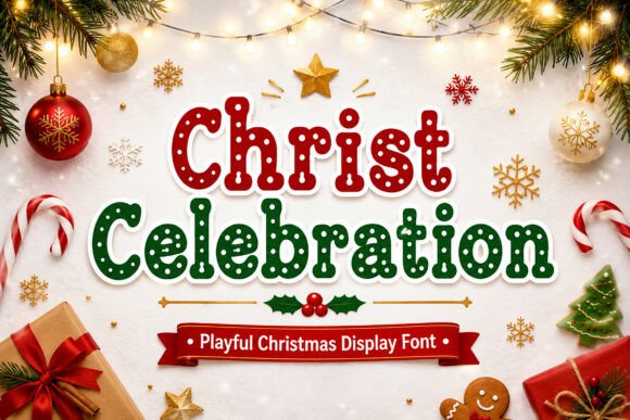 Christ Celebration: A Festive Display Font for Holiday Designs