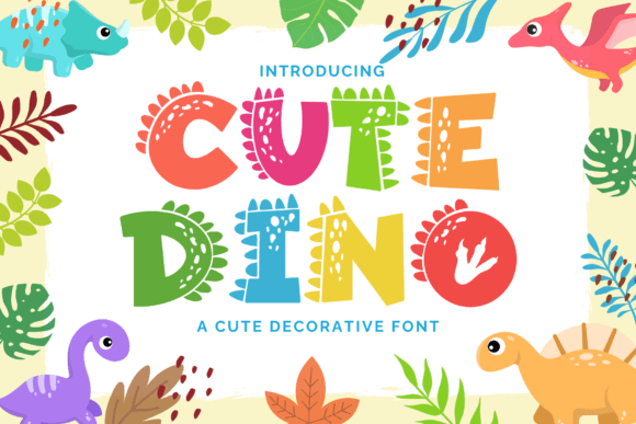 Cute Dinosaur: The Playful Font for Kids' Projects