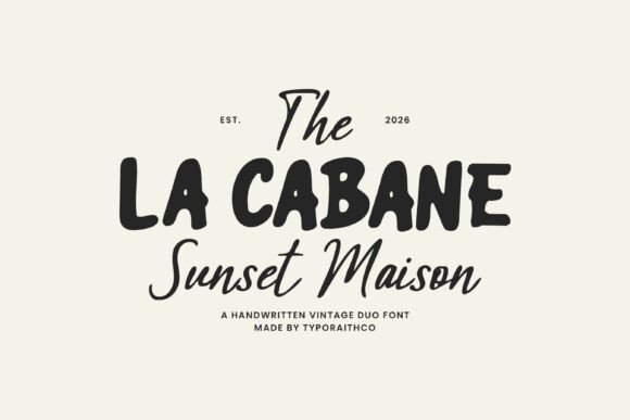 La Cabane Sunset Maison: A Vintage Font Duo for Timeless Design